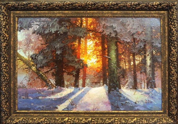 Быков Виктор Александрович. Зимний вечер в лесу 